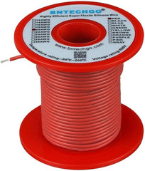20 Gauge Silicone Wire Spool 100 Ft Red Flexible 20 AWG Stranded Tinned Copper W