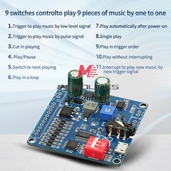 DC6-35V Voice Playback Module 9-Channel one-to-one Independent low-level trigger