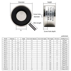 DC12V/24V Lifting Holding Magnet Electromagnet Solenoid Electro Magnet 30N-2400N