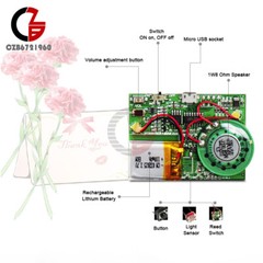 8M Recordable Sound Module Button Control MP3 Music Voice Player Board DIY Kit