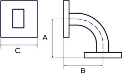 WR28 Waveguide 90 degree E Bend 25mmx30mm