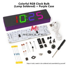 5V DIY Electronic Clock Kit LED Digital RGB Clock Time Temperature Date Display