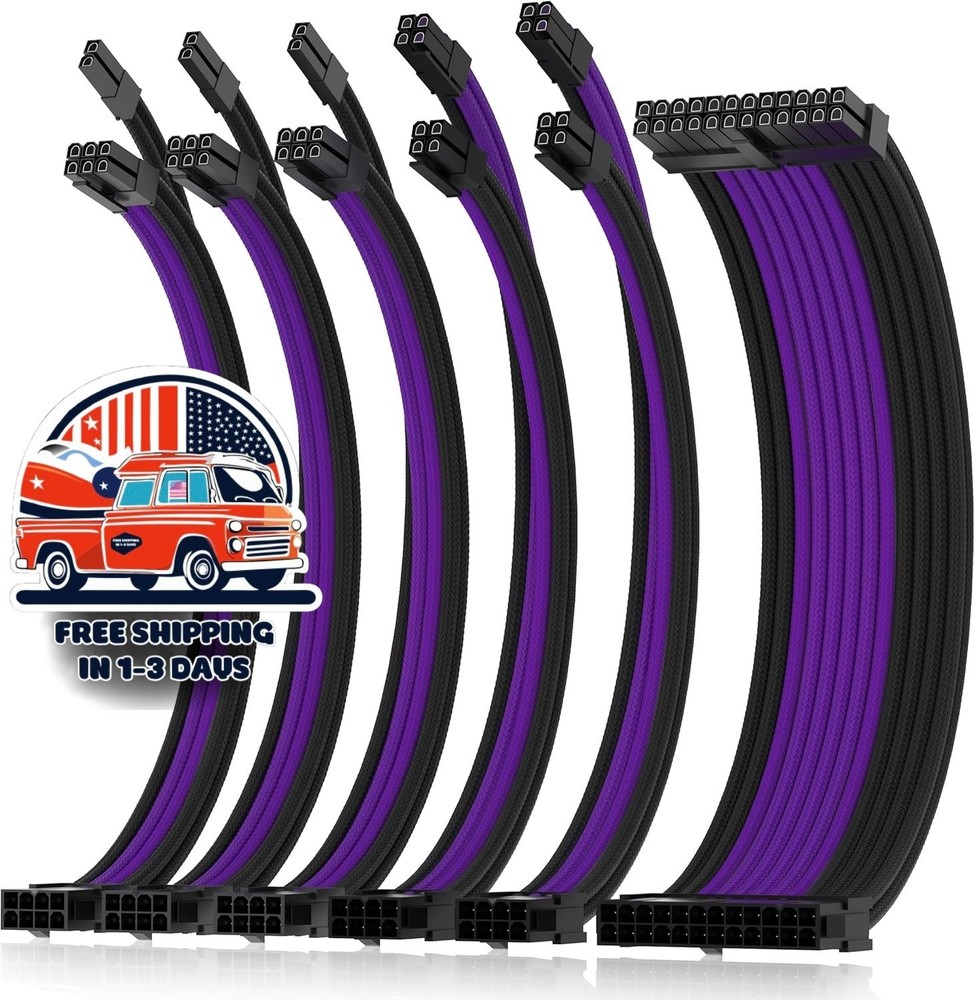 Cable de extensión para fuente de alimentación, 30 cm de longitud con peines US