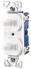 Arrow Hart 271W-BOX, 120 VAC 15A, Toggle, White, Duplex Combination Switch, 1 pc