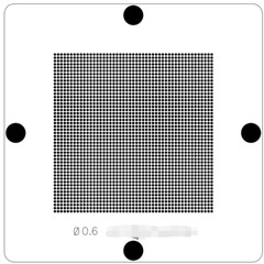 40*40 Holes 1.0mm Pitch BGA1600 Reball Laser 0.6mm Universal Steel Stencil