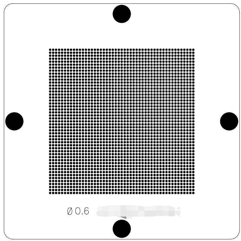 44*44 Holes 1.0mm Pitch BGA1936 Laser 0.6mm Universal Reball Stencil Template