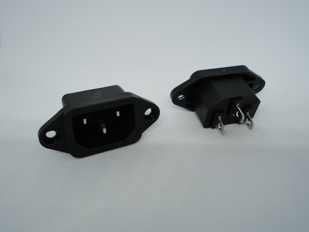 2 Pack AC Computer Power Supply Electric Cable Connection Socket Port Jack 250V