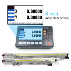 8″ LCD Screen Digital Readout DRO Display w/ Linear Glass Scales, DHL Shipping