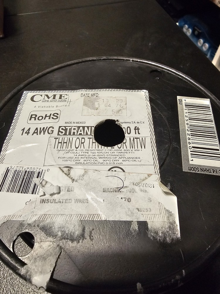 CME Wire 106100711440 Thhn Gray Machine Tool Wire 14awg 500ft