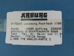 ARBURG L- ARB 770 ANALOG CARD 2 16995