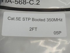 *Lot of 2* Ethernet Patch Cable 2FT Cat.5E STP Boosted 350MHz – NEW Surplus!