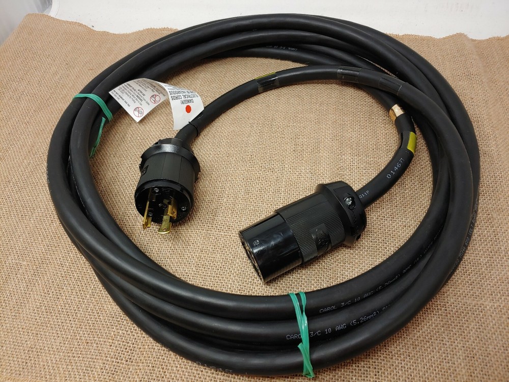 Carol 3/C 10AWG 600V UL Listed Water Resistant Extension Cord 30A 250V Hubbell