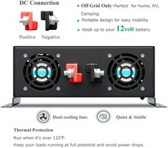 4000 Watt Pure Sine Wave Inverter DC12V to AC 120V Solar Home Power Generator RV