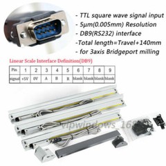 3Axis Digital Readout DRO display 5µm TTL Linear Glass Scale Encoder 6″ 12″ 24″