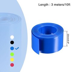 Battery Wrap 23mm Flat 10ft PVC Heat Shrink Tube Wraps Blue