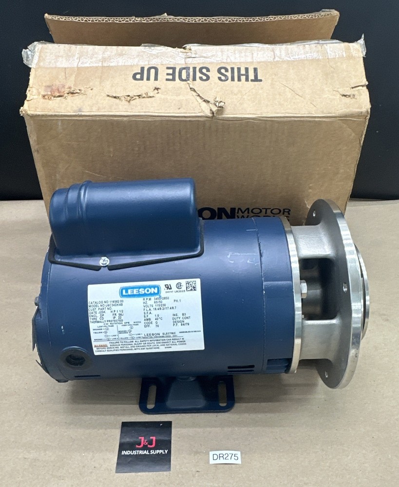 Leeson 116582.00 1.5HP 115/230V Electric Pump Motor U6C34DK4B Single Phase 🇺🇸