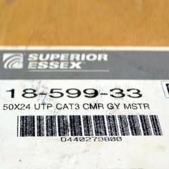 190′ Superior Essex 18-599-33 UTP CAT3 24AWG Twisted Pair Unshielded Cable/Wire