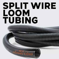 100 Ft 1″ Split Wire Loom Tubing with 7″ Nylon Cable Zip Ties 100 Pieces