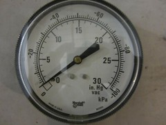 Marshalltown 0 – 30″ Hg vac, 3.5″ dial Pressure Gauge, Model G23622, New