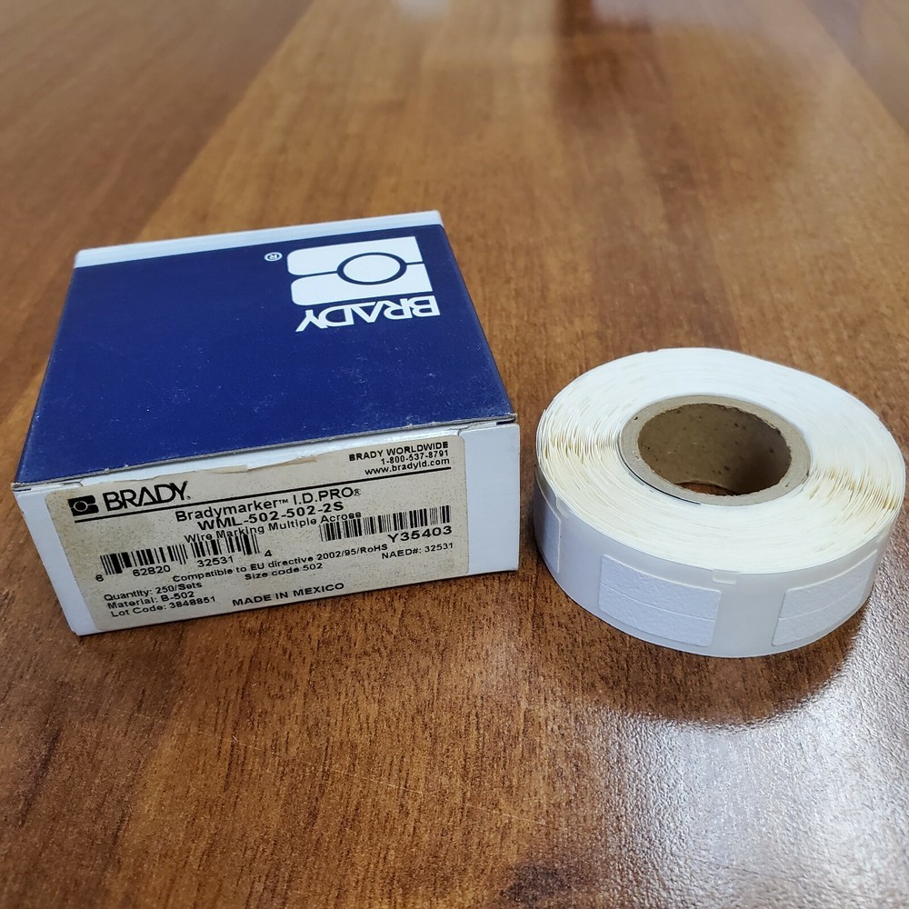 ELECTRONIC WIRE LABLES BRADYMARKER LABELS I.D.PRO WML-502-2S NAED#:32531 250SETS