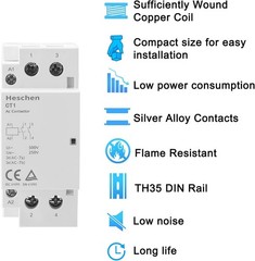 Heschen Modular Contactor CT1‑32/20 220V AC‑7a 32A AC‑7b 20A DIN Rail NEW