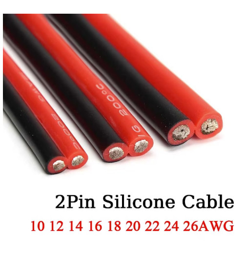 2Pin Silicone Wire 10-26AWG Copper Cable 5-20m Automotive Inverter