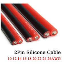 2Pin Silicone Wire 10-26AWG Copper Cable 5-20m Automotive Inverter