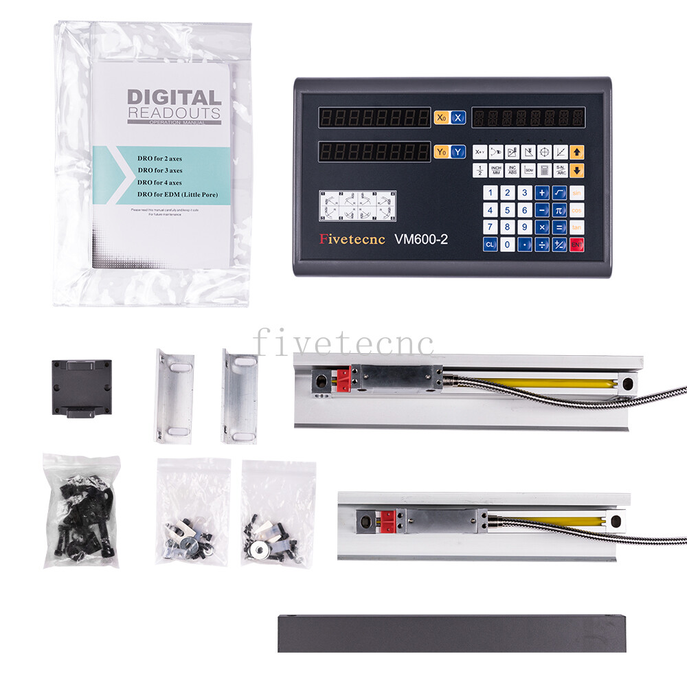 2 axis digital readout lathe digital with 0.005mm TTL 2pcs linear encoder