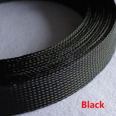 PET Nylon Braided Sleeve Tube Cable Expandable Sheath 10 Colors Width 30mm-100mm