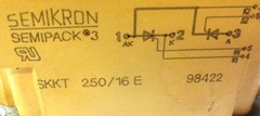 SINDOPOWER SEMIKRON THYRISTON DIODE MODULE SKKT 250/16E, SEMIPACK 3