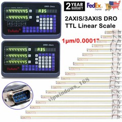 2/3 Axis Digital Readout DRO TTL Linear Glass Scale Encoder EDM Milling Lath 1µm