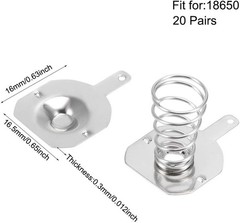 20 Pairs 18650 Battery Spring Contact Plate Set
