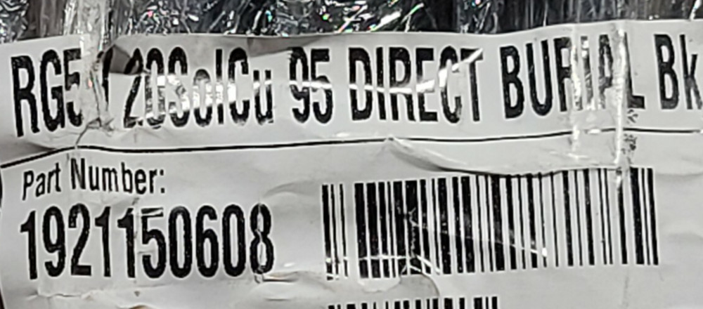 Southwire 192115 #20awg RG59 Flooded Direct Burial Coaxial Video Cable /100ft
