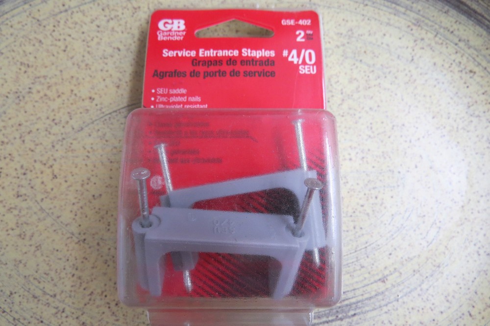 Gardner Bender GSE-402, #4/0 Service Entrance Staples, pkg of 2