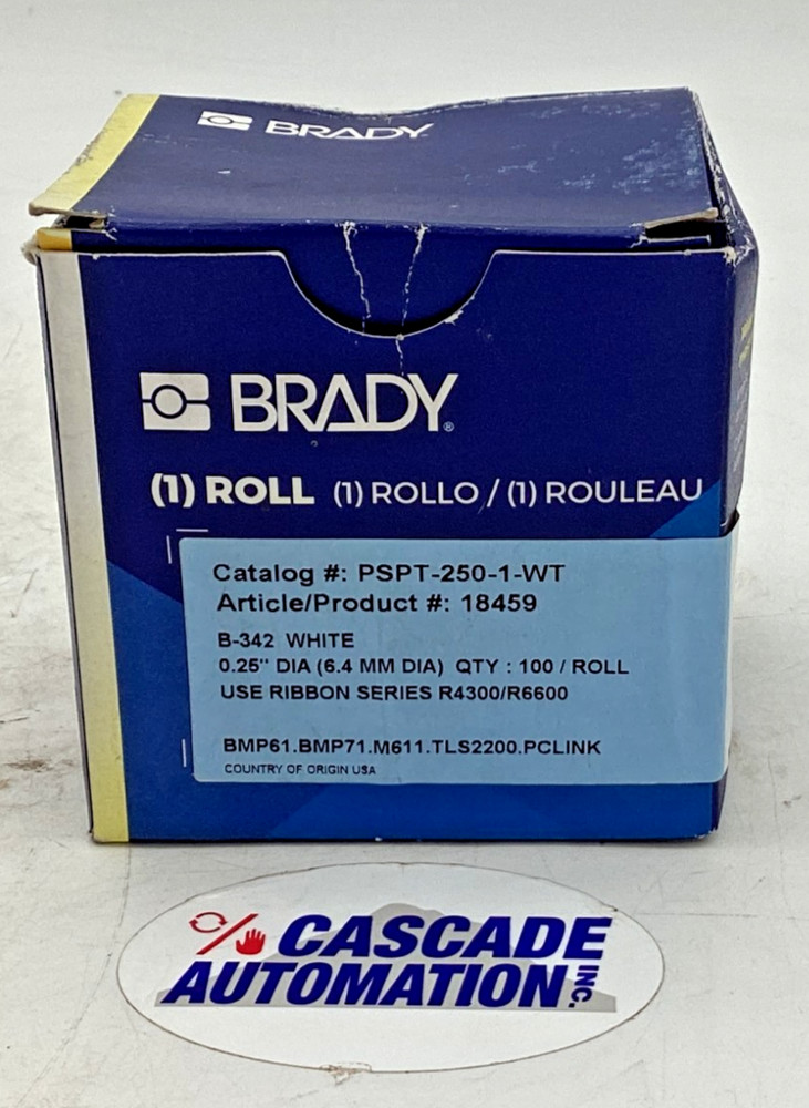 BRADY PERMA SLEEVE HEAT SHRINK WIRE MARKING SLEEVES (PSPT-250-1-WT)