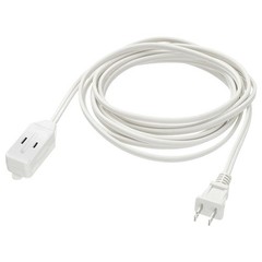 6FT 3-Outlet Extension Power Cord Indoor 2 Prong Protection Outlet Cover White