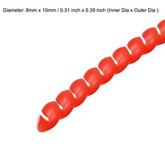 Flexible Spiral Tube Wrap Cable Management Sleeve 8mm x 10mm 2 Meters Length Red