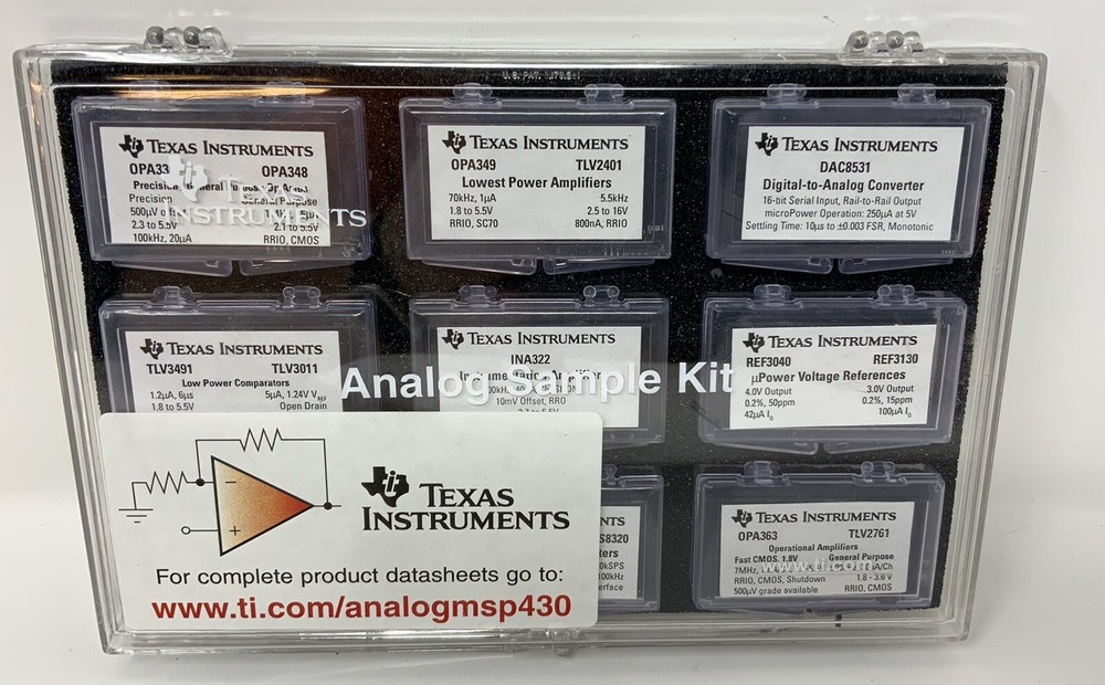 Analog Sample Kit TI OPA336,OPA348,OPA349,TLV2401,DAC8531,TLV3491,& More