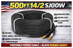 500 FT SJOOW SJ Cord 14/2 300V Indoor/Outdoor Portable Power Cable