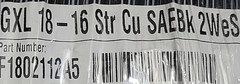 Southwire #18awg GXL SAE J1128 XLPE Automotive Wire 125C Black/White /100ft