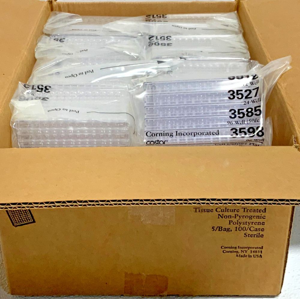 New Corning 3598 TC Treated 96-Well Cell Cluster Flat Bottom w/Lid 90/CS A9C