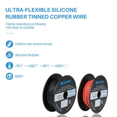 10 Gauge Silicone Wire Spool Red and Black Each 25ft Flexible 10 AWG Stranded Ti