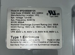EATON SPD100208Y2A SPD SERIES SURGE PROTECTIVE DEVICE SCCR:200kA, 480V60H 100kA