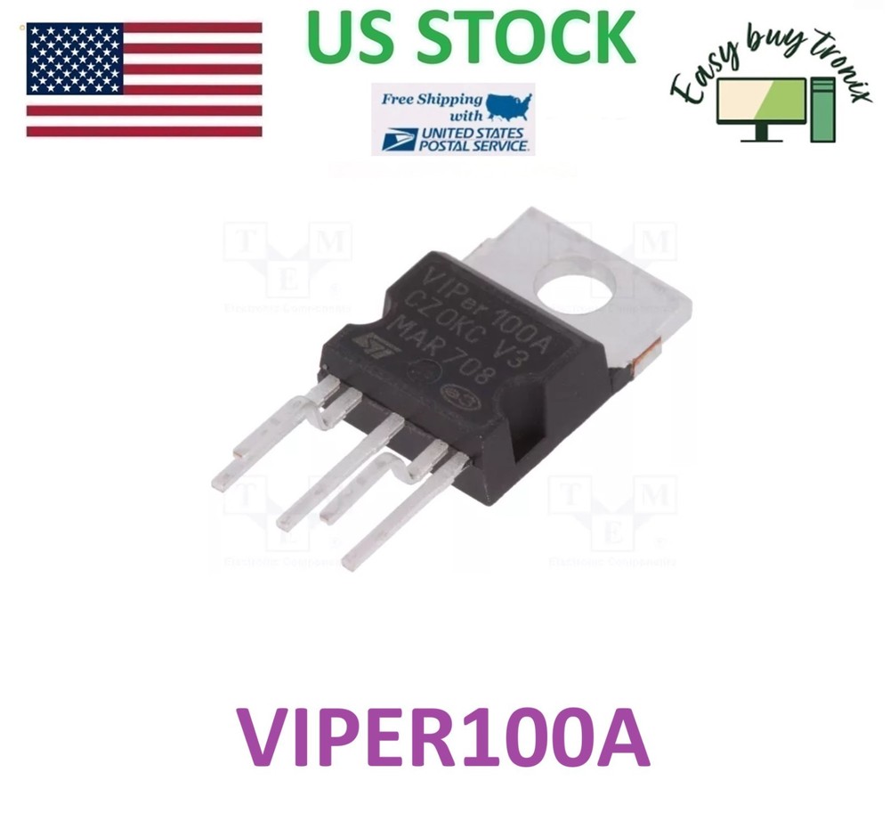 5pcs ST VIPER100A TO-220 SMPS PRIMARY AC-DC PWM
