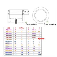Black Blanking Wiring Grommets Rubber Open Grommet Blind Cable Hole 5mm 6mm-28mm