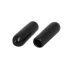 3.5mm Inner Dia Rubber Hose End Cap Screw Thread Protector Cover Black 100pcs