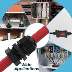 IP68 WATERPROOF BLACK CABLE GLAND COMPRESSION JUNCTION M8/10/12/14/16/18/20-114