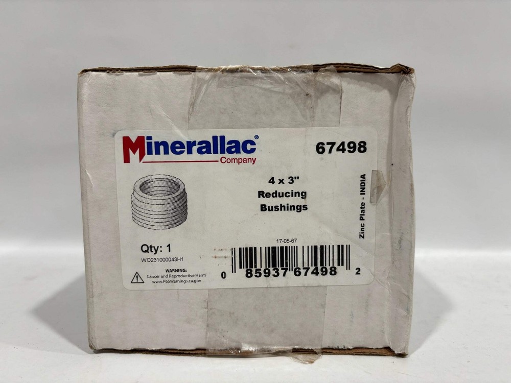 Minerallac 67498 Reducing Bushings 4 x 3″ Steel With a Zinc Finish