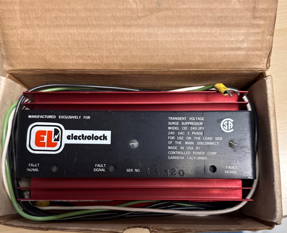 ELECTROLOCK TRANSIENT VOLTAGE SURGE SUPPRESSOR CEI 240-3PY 240VOLT 3PH