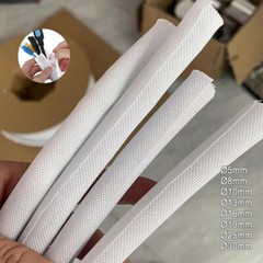 White Braided Sleeving Self Closing Braid Cable Wiring Harness Loom Protection